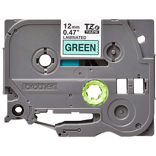 Brother TZe731 Cinta Laminada Original de Etiquetas - Texto negro sobre fondo verde - Ancho 12mm x 8 metros