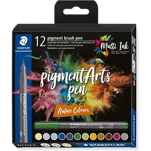 Staedtler 371 Pack de 12 Rotuladores Punta de Pincel Suave - Colores Vivos y Brillantes - No Amarillea con el Paso del Tiempo - Nueva Tinta Multi Ink 