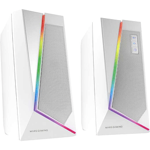 Mars Gaming Altavoces Impactantes 20W DSP RGB Bluetooth 5.0 - USB Alimentacion - Espacialidad Multi-Nivel - Iluminacion Dinamica - Compactos - Color B
