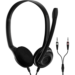 Epos PC 3 Chat Auriculares Estereo con Microfono - Jack 3.5mm - Cable de 2m - Color Negro