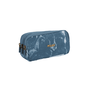 Milan Lava Estuche Portatodo - Cremallera - 3 Compartimentos - 22x11x6.5cm - Color Azul
