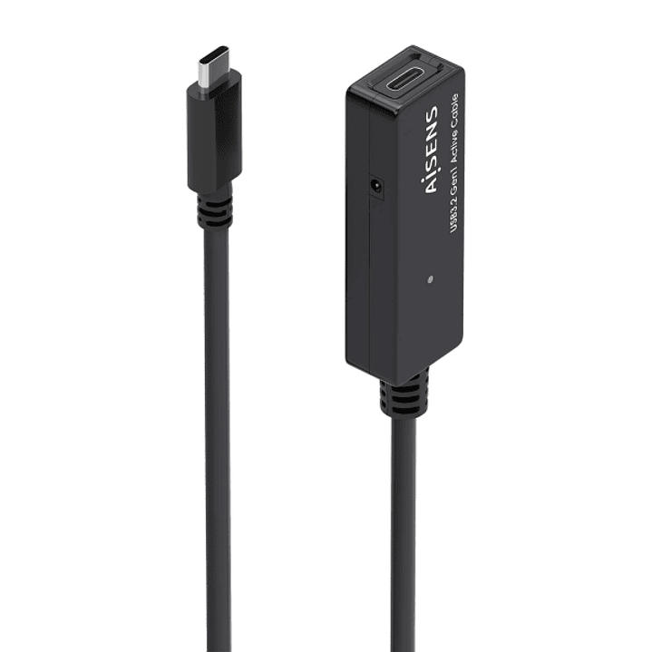 Aisens Cable USB 3.2 Gen1x1 Prolongador con Amplificador - USB-C/M-USB-C/H - 5m - Color Negro 1
