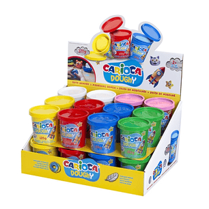 Carioca Doughy Expositor con 26 Botes de Pasta de Modelar 120gr - Blanda y Flexible - Facil de Amasar y Moldear - Ideal para Iniciacion al Modelaje - 