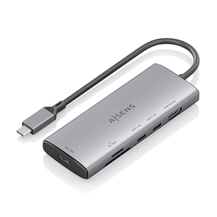Aisens USB-C Dock 6 en 1 - USB-C a 1xHDMI - 1xUSB-A 10G - 2xUSB-C 10G - 1xSD - 1xMicroSD - 20cm - Color Gris