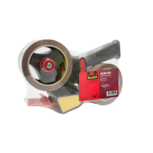 Scotch Dispensador de Precinto - Incluye 2 Rollos de 50mm x 66m - Mango de Pistola - Sellado Seguro - Color Marron