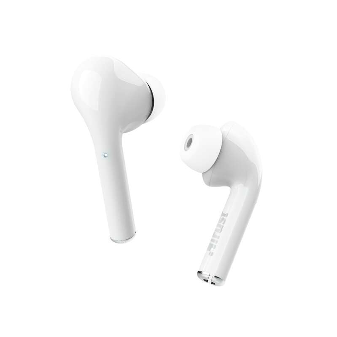 Trust Nika Auriculares Bluetooth 5.0 - TWS - Controles Tactiles - Autonomia hasta 16h - Estuche de Carga - Color Blanco 1
