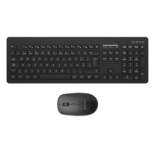 Unykach MK212 Pro Slim Wireless Pack de Teclado Inalambrico Slim 108 Teclas de Membrana + Raton Inalambrico 1600dpi, 3 Botones, Uso Ambidiestro - Idio