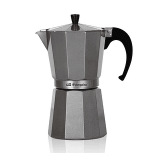 Orbegozo KFS 1220 Cafetera de Aluminio Silver - Prepara Cafe Creativo y Delicioso en Minutos - Capacidad para Seis Tazas - Asa Ergonomica y Valvula de