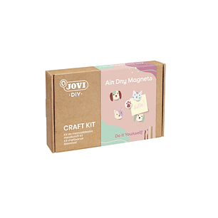 Jovi Diy Kit de Manualidades para Hacer Imanes con Pasta Endurecible Air Dry - Instrucciones Paso a Paso - Enlace a Video Tutorial - Incluye Herramien