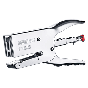 Novus B 39 Grapadora Metalica de Tenaza - Hasta 50 Hojas - Grapado Cerrado y Abierto - Color Cromado