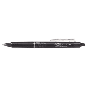 Pilot Frixion Clicker Boligrafo de Gel Borrable Retractil - Punta de Bola 0.7mm - Trazo 0.4mm - Grip Ergonomico - Color Negro