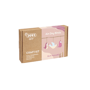 Jovi Diy Kit de Manualidades para Hacer Pajaros - Pasta Endurecible Air Dry - 500g Airdry - Rodillo de Madera - Herramientas de Modelaje - Pintura Gou