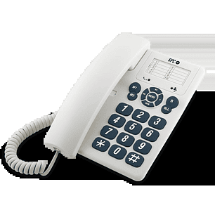 SPC Original Telefono Fijo Teclas Extragrandes - Diferentes Niveles de Timbre - 3 Memorias Directas - Para Mesa y Pared - Color Blanco