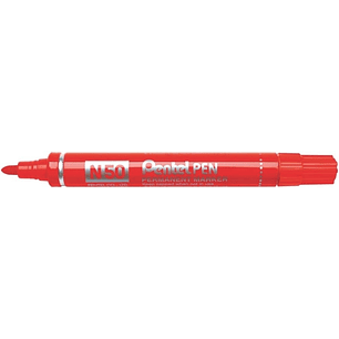 Pentel Pen N50 Rotulador Permanente - Punta de 4.3mm - Resistente a Agua y Luz - Color Rojo