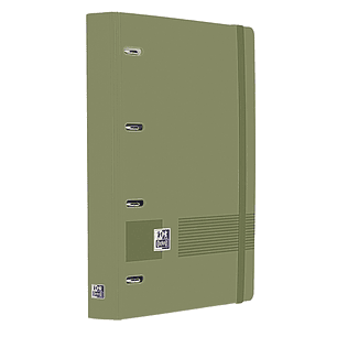 Oxford Europeanbinder Live & Go A4+ Carpeta Tamaño A4+ con Recambio de 100 Hojas Cuadricula 5x5mm - Tapa de Plastico Polyfoam - Cierre con Goma - Colo