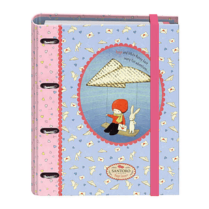 Dohe Santoro Poppi Loves Messenger Carpeta de 4 Anillas Formato A4 con Recambio de 100 Hojas - 4 Separadores de Colores - Cierre con Goma Elastica - A