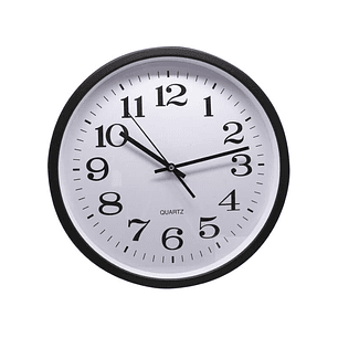 Bismark Reloj Oficina Grande - Lente de Cristal - Manecillas de Aluminio - Esfera de PVC - Color Negro