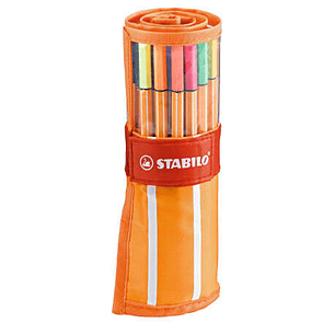 Stabilo Point 88 Pack de 30 Rotulador de Punta Fina de Fibra - Trazo de 0.4mm. - Tinta con Base de Agua - Apto para Reglas y Plantillas - Colores Surt
