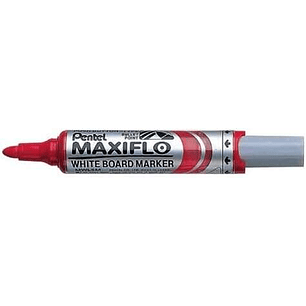 Pentel Maxiflo Rotulador para Pizarra Blanca - Regulacion del Flujo de Tinta - Punta Redonda - Ancho de Linea 2,5mm - 50% de Materiales Reciclados - C