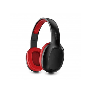 Urban Factory Movee Auriculares Supraaurales de Diadema - Bluetooth 5.1 - Recargables - Color Negro / Rojo