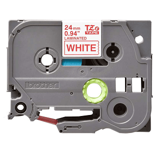 Brother TZe252 Cinta Laminada Original de Etiquetas - Texto rojo sobre fondo blanco - Ancho 24mm x 8 metros