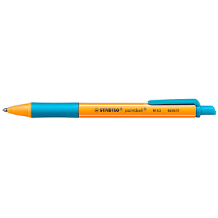 Stabilo Pointball Boligrafo Retractil - Punta de 1mm - Tinta con Base de Aceite - Recargable - 79% Plastico Reciclado - Grip Antideslizante - Color Tu