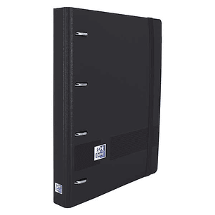 Oxford Europeanbinder Live & Go Carpeta de 4 Anillas Formato A4+ con Recambio Cuadriculado 5x5mm y 4 Taladros - Tapa de Plastico Resistente - Cierre c