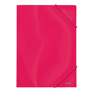 Dohe Carpeta de Gomas con Tres Solapas - 600 Micras - Fabricada en Polipropileno Opaco Cristal - Cierre de Gomas Redondas