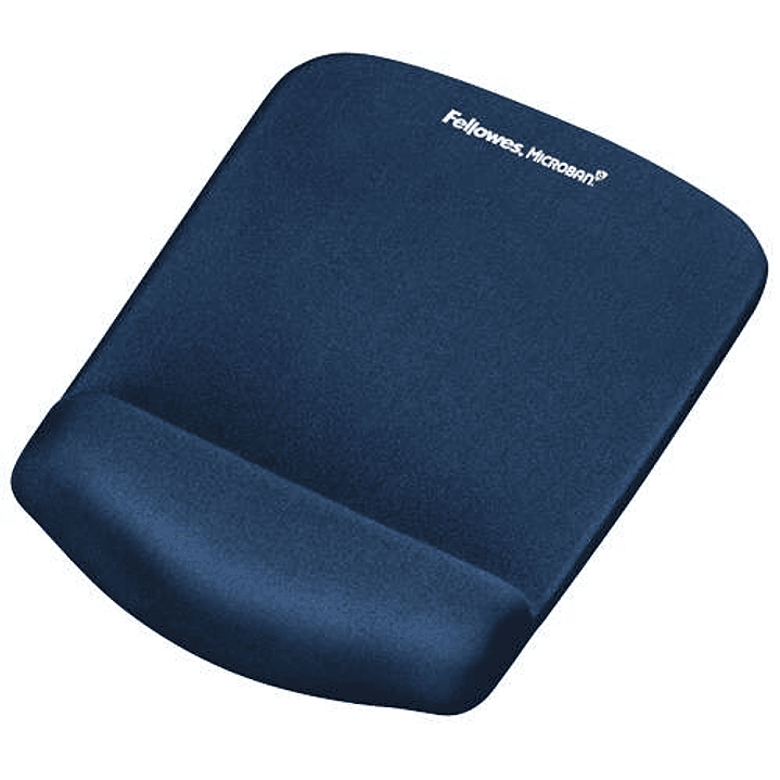 Fellowes PlushTouch Alfombrilla con Reposamuñecas Foam Fusion - Confor Superior - Proteccion Antibacterias - Base Antideslizante - Color Azul 1
