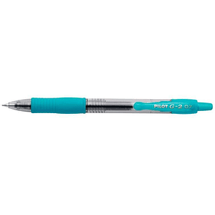 Pilot Boligrafo de Gel G2 Rollerball Retractil - Recargable - Punta de Bola Redonda 0.7mm - Trazo 0.32mm - Grip Ergonomico - Color Turquesa