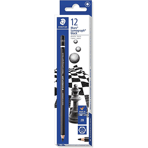 Staedtler Mars Lumograph Black Artist Pencil 100B Lapiz de Grafito - Mina 2B - Resistencia a la Rotura - Madera de Bosques Sostenibles