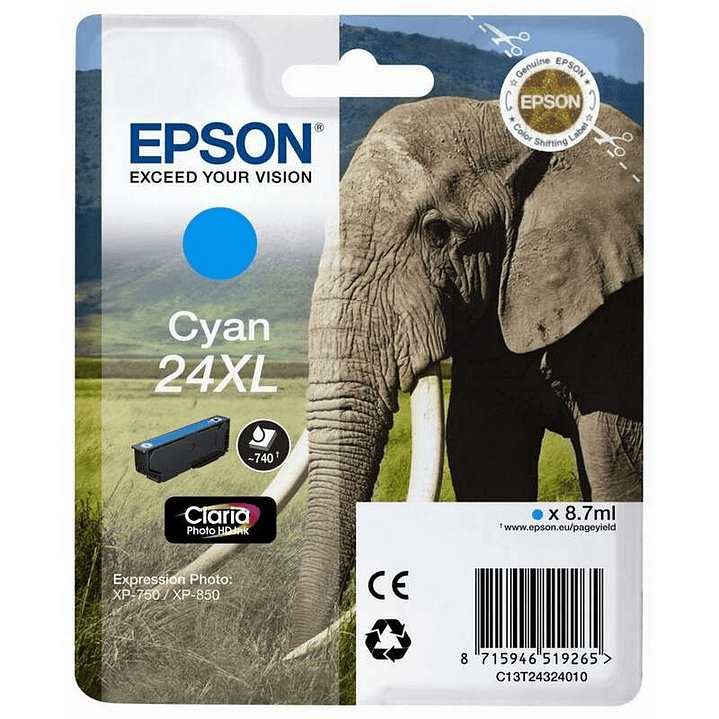 Epson T2432 (24XL) Cyan Cartucho de Tinta Original - C13T24324012 1