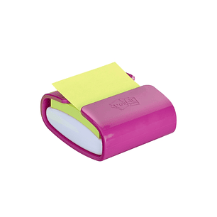 Post-It Super Sticky Dispensador Pro con 1 Bloc de 70 Z-Notas con Dispensador Adhesivas Reposicionables - Zig-Zag - Colores Varios