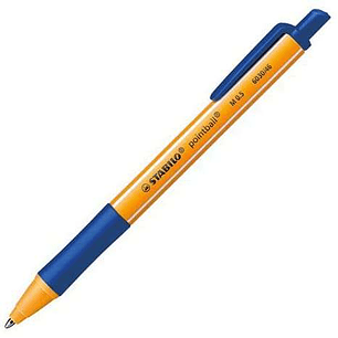 Stabilo Pointball Boligrafo Retractil - Punta de 1mm - Tinta con Base de Aceite - Recargable - 79% Plastico Reciclado - Grip Antideslizante - Color Az