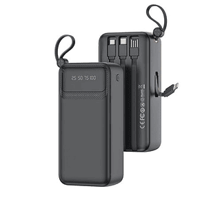 XO PR280 Powerbank 30000mAh - USB-A, USB-C, USB-Micro y Lightning - Pantalla Digital - Color Negro