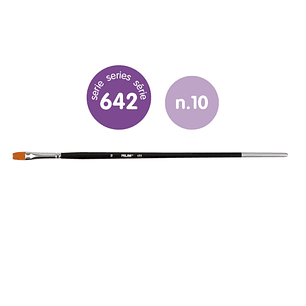 Milan 612 Premium Synthetic Pack de 6 Pinceles Lengua de Gato Numero 10 - Bolsa con Colgador - Pelo Sintetico - Mango Largo - Color Negro