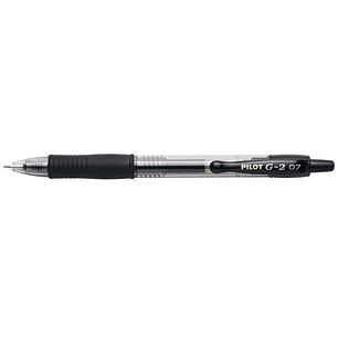 Pilot Boligrafo de Gel G2 Rollerball Retractil - Recargable - Punta de Bola Redonda 0.7mm - Trazo 0.32mm - Grip Ergonomico - Color Negro