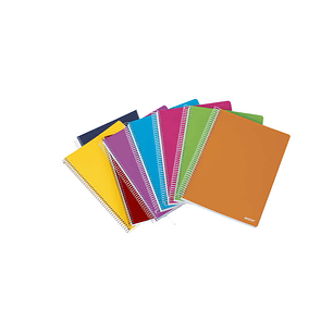 Ancor Classic Stripes Cuaderno Espiral Tamaño Folio Cuadriculado 4x4mm - 80 Hojas 90gr - Tapa de Plastico - Colores Surtidos
