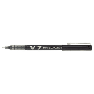 Pilot Boligrafo de tinta liquida V7 HI-Tecpoint Rollerball - Punta fina de aguja 0.7mm - Trazo 0.5mm - Color Negro