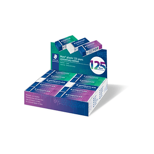 Staedtler Mars Plastic 125 Aniversario Goma de Borrar - Borrado de Alta Calidad - Minimos Residuos - Color Blanco