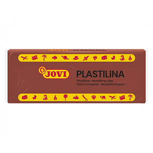 Jovi Caja de 15 Pastillas de Plastilina 150gr - 100% Vegetal - Muy Moldeable - No Se Seca - Sin Gluten - Libre de Alergenos - No Toxica - Color Marron