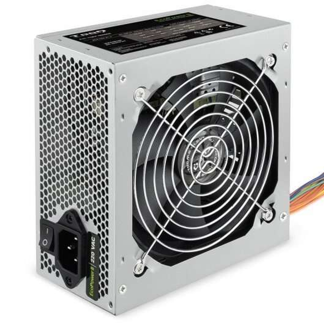 Tooq Ecopower II Fuente de Alimentacion 500W ATX 1.3 12V - PFC Activo - Ventilador Silencioso 120mm 1