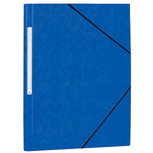 Mariola Carpeta de Carton Simil Prespan con Etiqueta en Lomo Folio 500gr/m2 - Medidas 34x25cm - Cierre con Goma Elastica - Color Azul