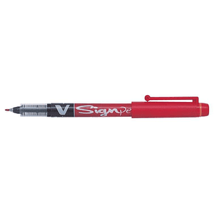 Pilot Rotulador de Punta Fina V-Sign Pen - Punta Fina de 2mm - Trazo de 0.6mm - Color Rojo