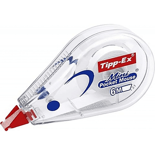 Tipp-Ex Mini Pocket Mouse Cinta Correctora 5mm x 6m - Escritura Instantanea - Carcasa Transparente