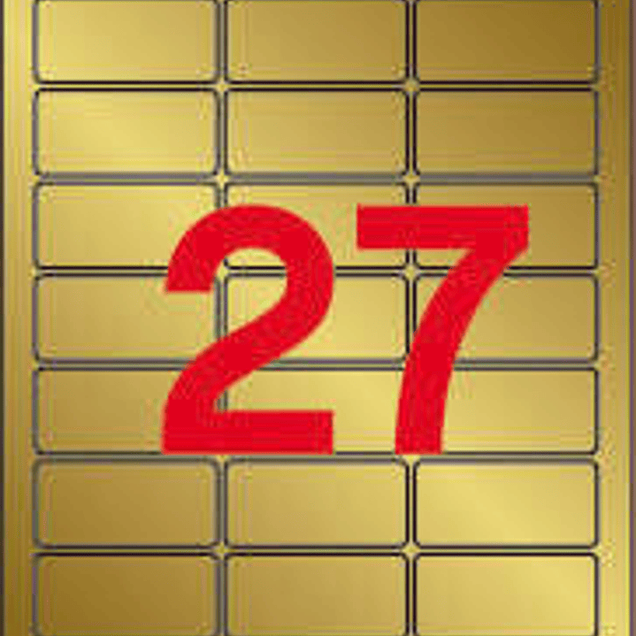 Apli Etiquetas Metalizadas Oro 63.5 x 29.6mm 20 Hojas 1