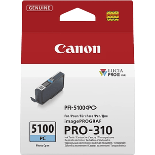 Canon PFI5100 Cyan Photo Cartucho de Tinta Original - PFI5100PC/6956C001