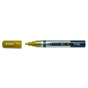 Lyra Mark All Rotulador Permanente - Multisuperficie - Punta Redonda - 2mm - Color Oro