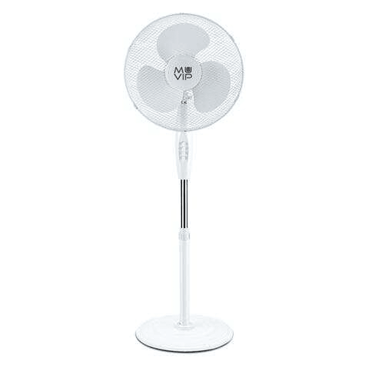 Muvip Ventilador de Pie 45W 3 Aspas - 3 Velocidades - Altura e Inclinacion Ajustables - Base Reforzada - Color Blanco 1