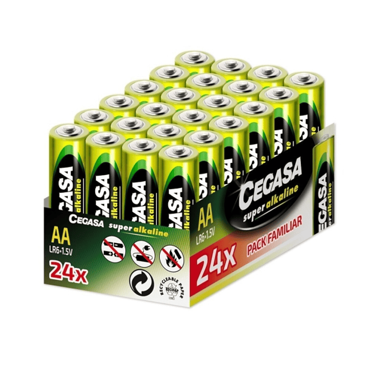 Cegasa Super Alkaline Pack de 24 Pilas LR6 AA - Alto Rendimiento - Fiabilidad - Tecnologia Avanzada 1